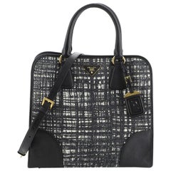 Prada Convertible Shopping Tote Tweed with Saffiano Large