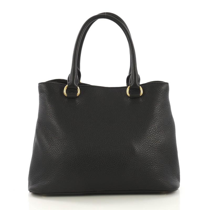 Prada Convertible Einkaufstasche Vitello Daino Klein (Schwarz)