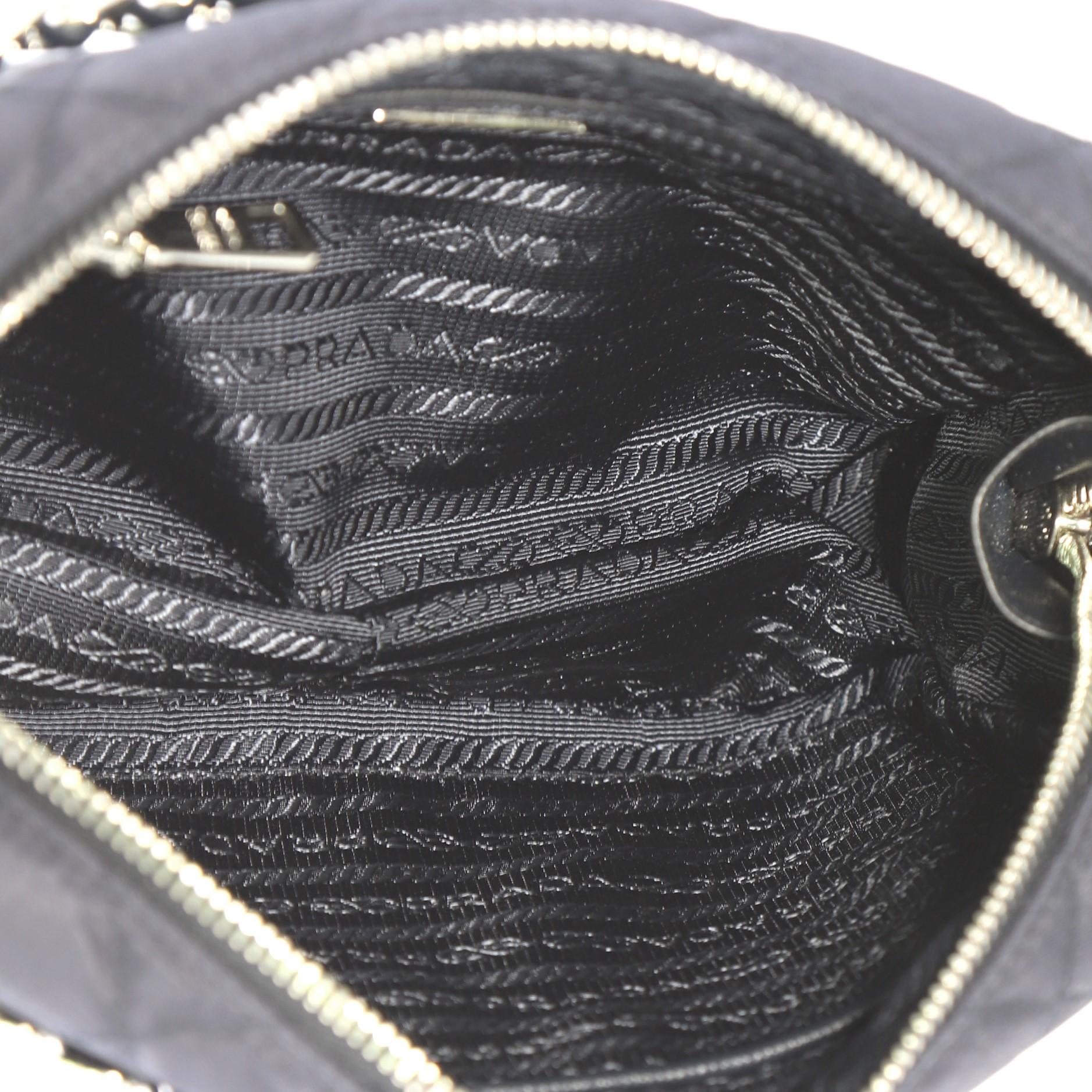 Prada Convertible Shoulder Bag Quilted Tessuto Medium In Excellent Condition In NY, NY