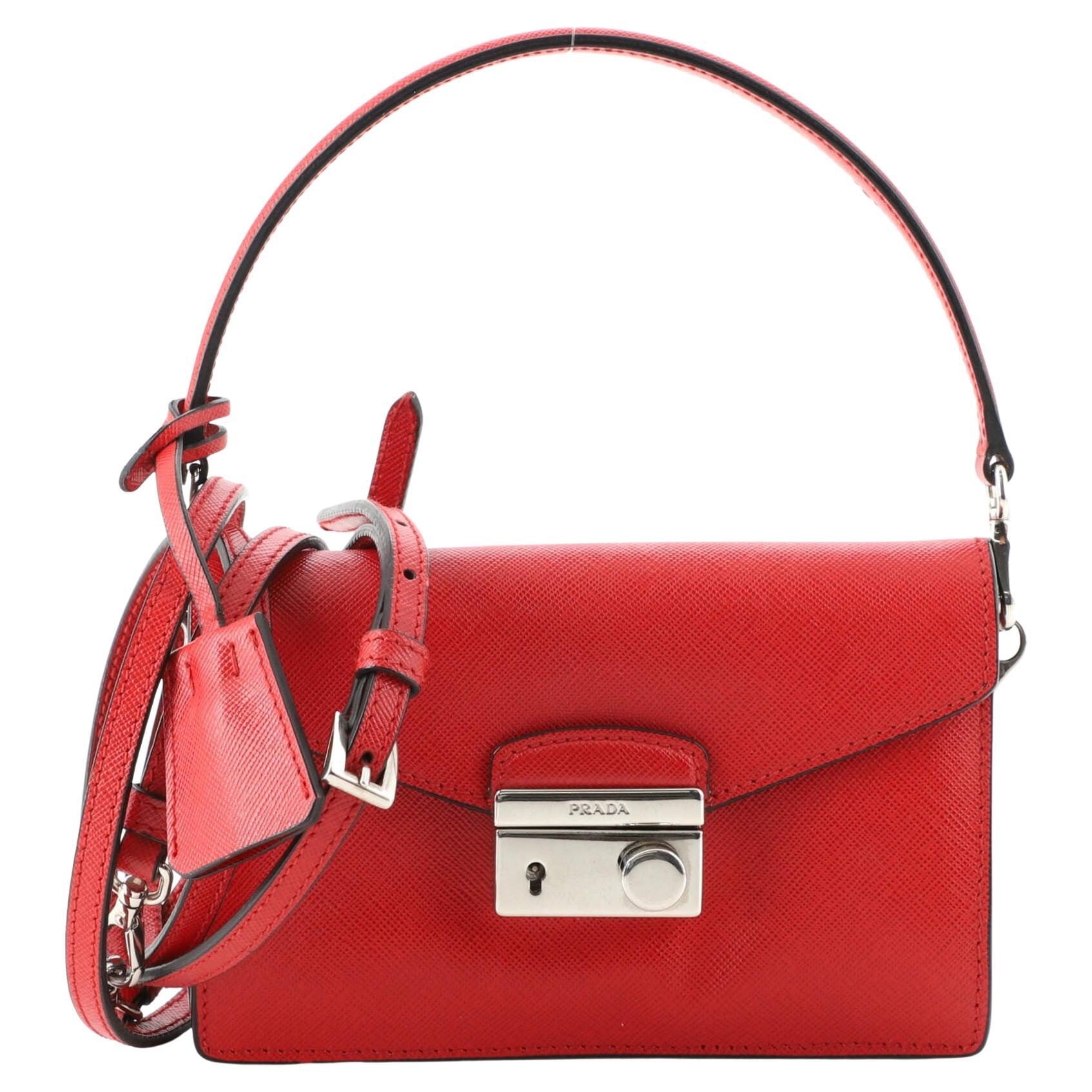 Prada Saffiano Leather Mini Bag, Red