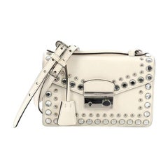 Prada Convertible Sound Bag Studded Saffiano Leather Mini