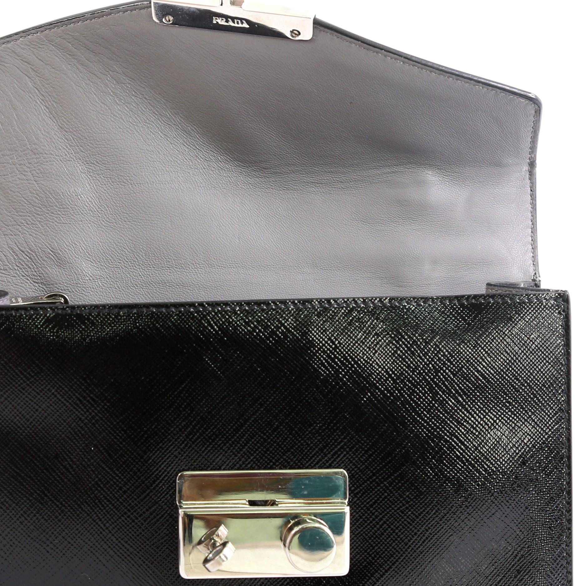 Women's or Men's Prada Convertible Sound Bag Vernice Saffiano Leather Small