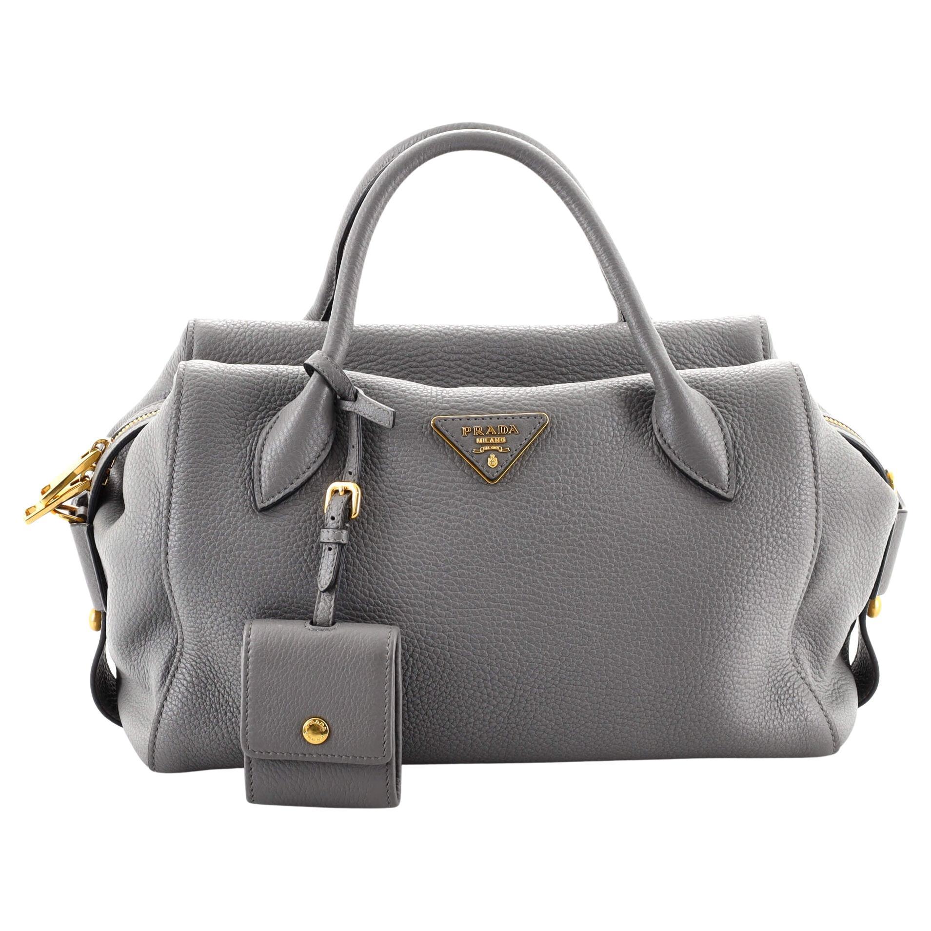 Prada Convertible Top Handle Satchel Vitello Daino Medium