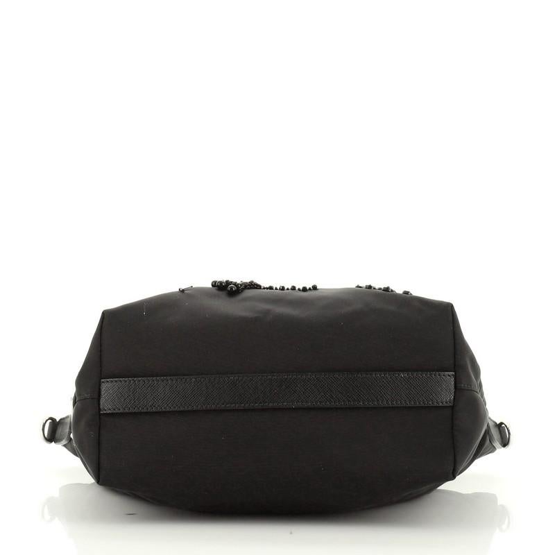 Prada Convertible Tote Beaded Tessuto Small In Good Condition In NY, NY