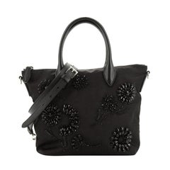 Prada Convertible Tote Beaded Tessuto Small