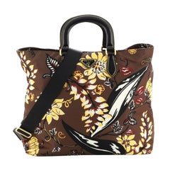 Prada Convertible Tote Printed Tessuto Large