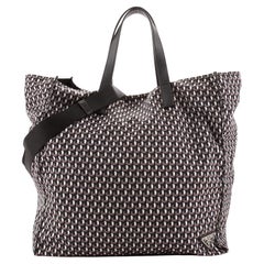 Prada Convertible Tote Printed Tessuto Large