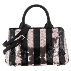 Prada Convertible Tote Sequin Embellished Satin Small