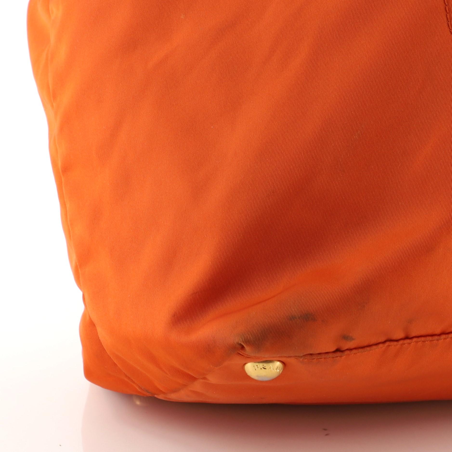 Orange Prada Convertible Tote Tessuto Large
