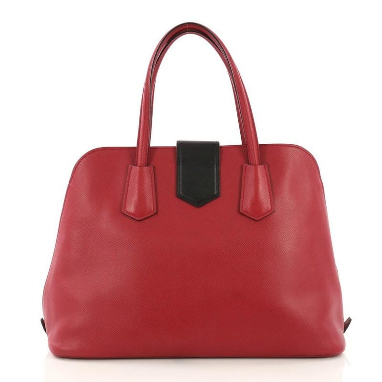 Prada Convertible Turnlock Flap Promenade Handbag Saffiano Leather ...
