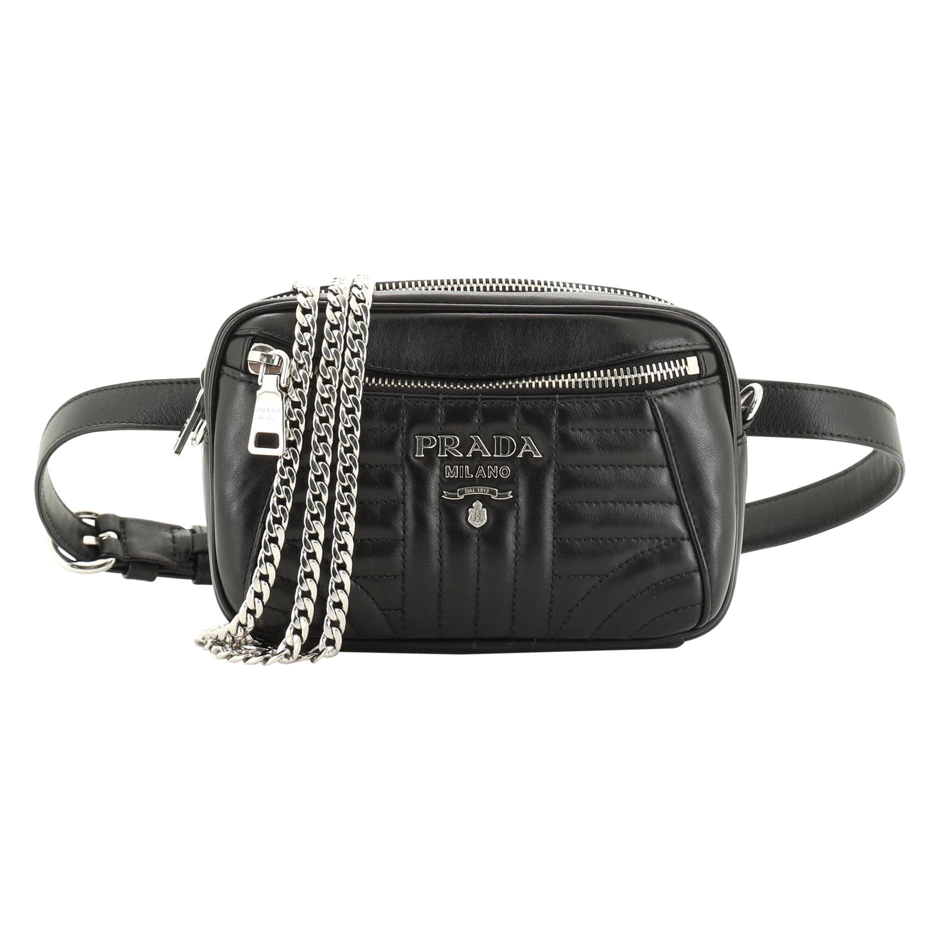 Prada Convertible Waist Bag Diagramme Quilted Leather Small 