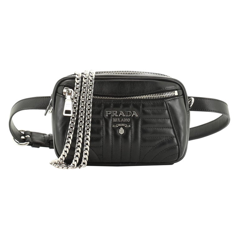 Prada Convertible Waist Bag Diagramme Quilted Leather Small at 1stDibs