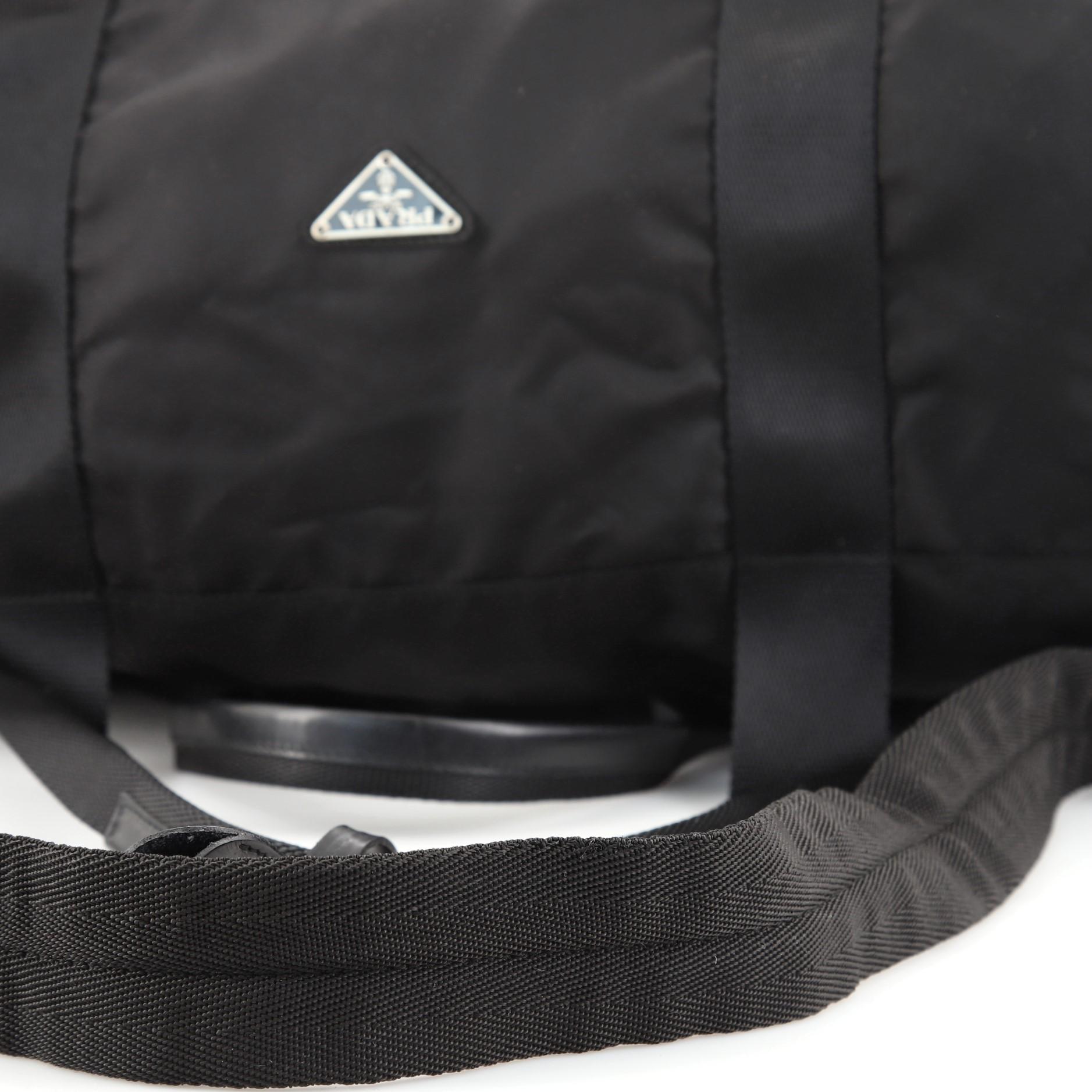 Black Prada Convertible Weekender Bag Tessuto Large