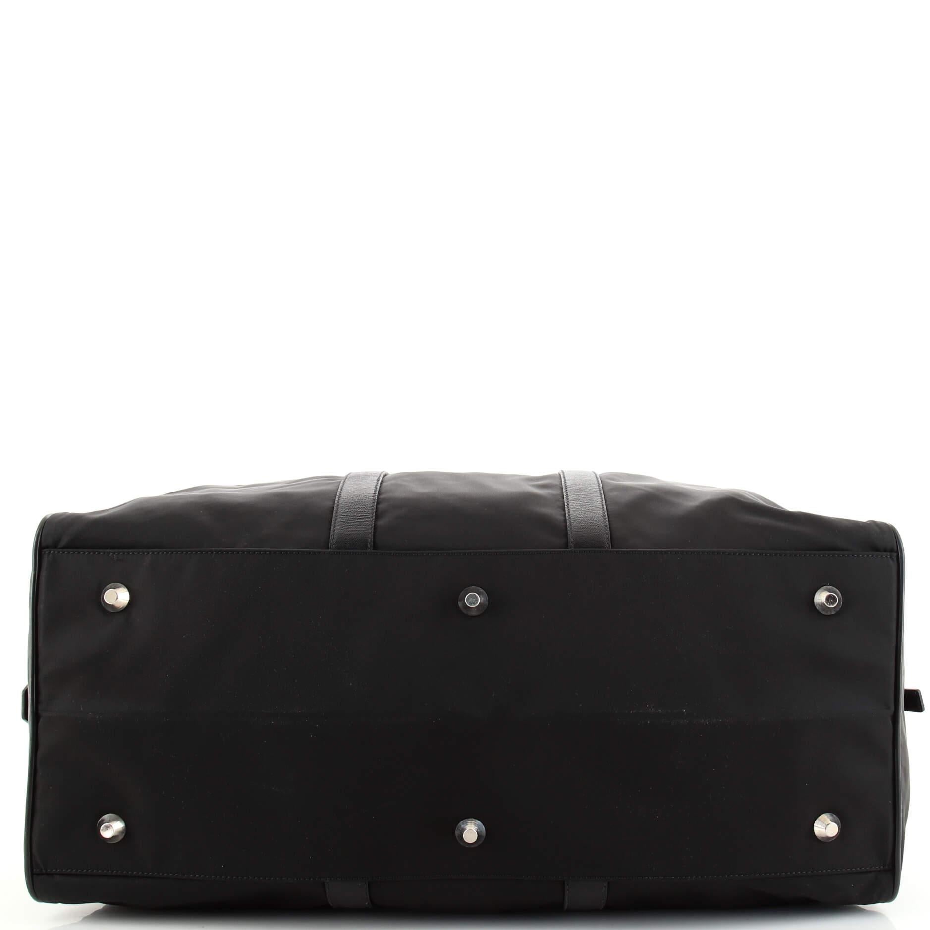 Prada Convertible Weekender Bag Tessuto with Saffiano Leather Large In Good Condition In NY, NY