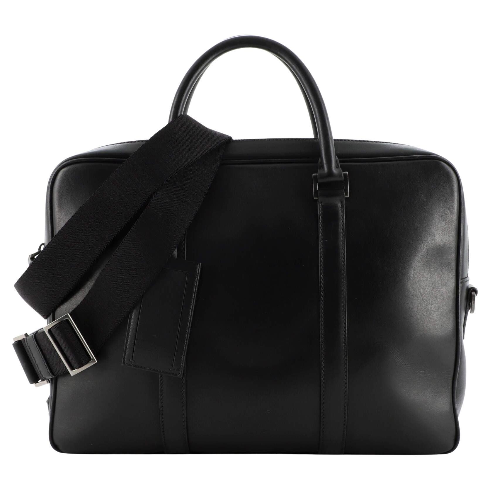 Prada Convertible Zip Around Briefcase Leather Medium For Sale at 1stDibs