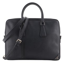 Prada Convertible Zip Around Briefcase Saffiano Leather Medium