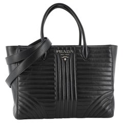 Prada Convertible Zip Tote Diagramme Quilted Leather Medium