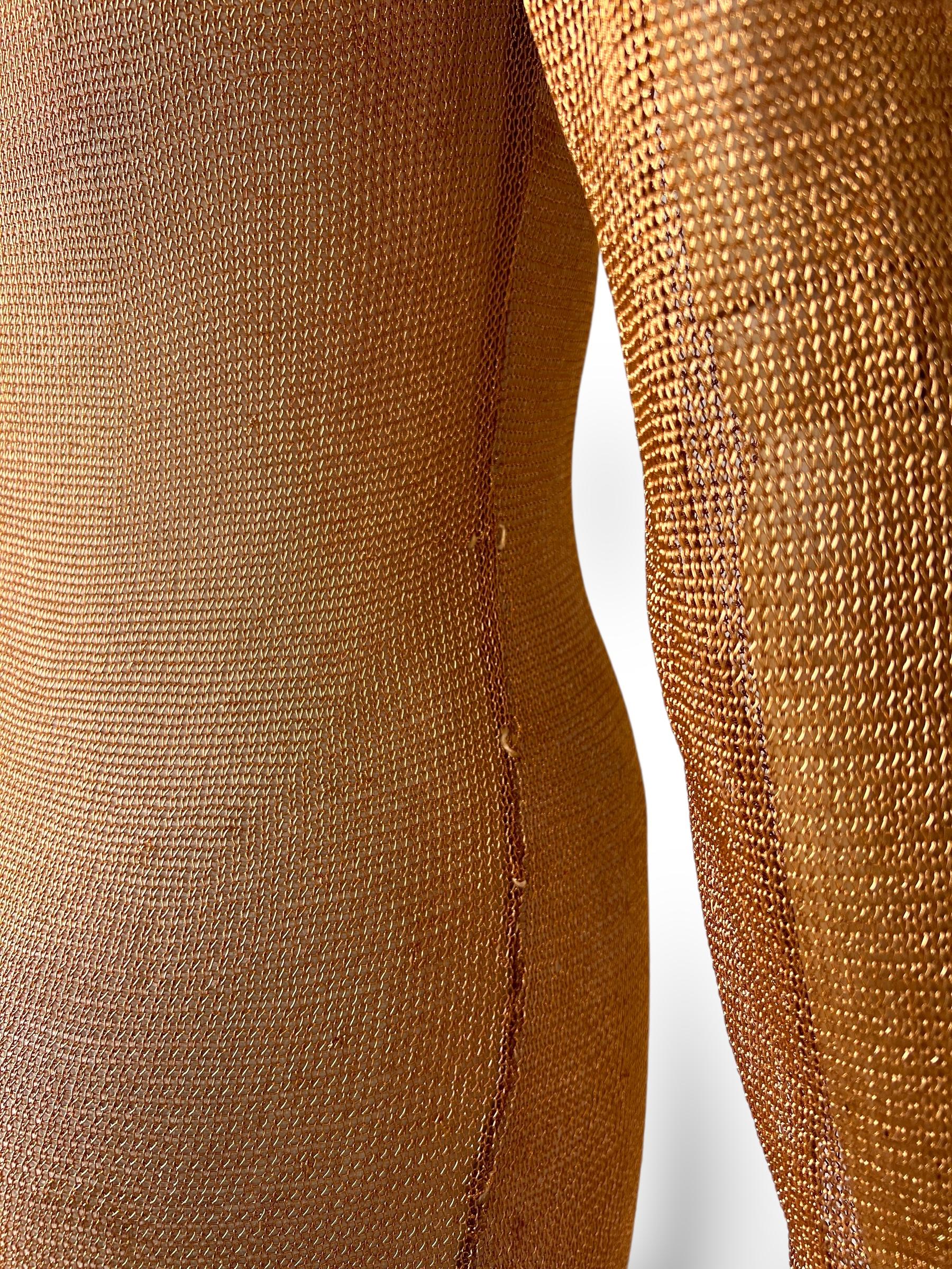 Robe longue en métal cuivré de Prada, début-milieu des années 1990 Pour femmes en vente