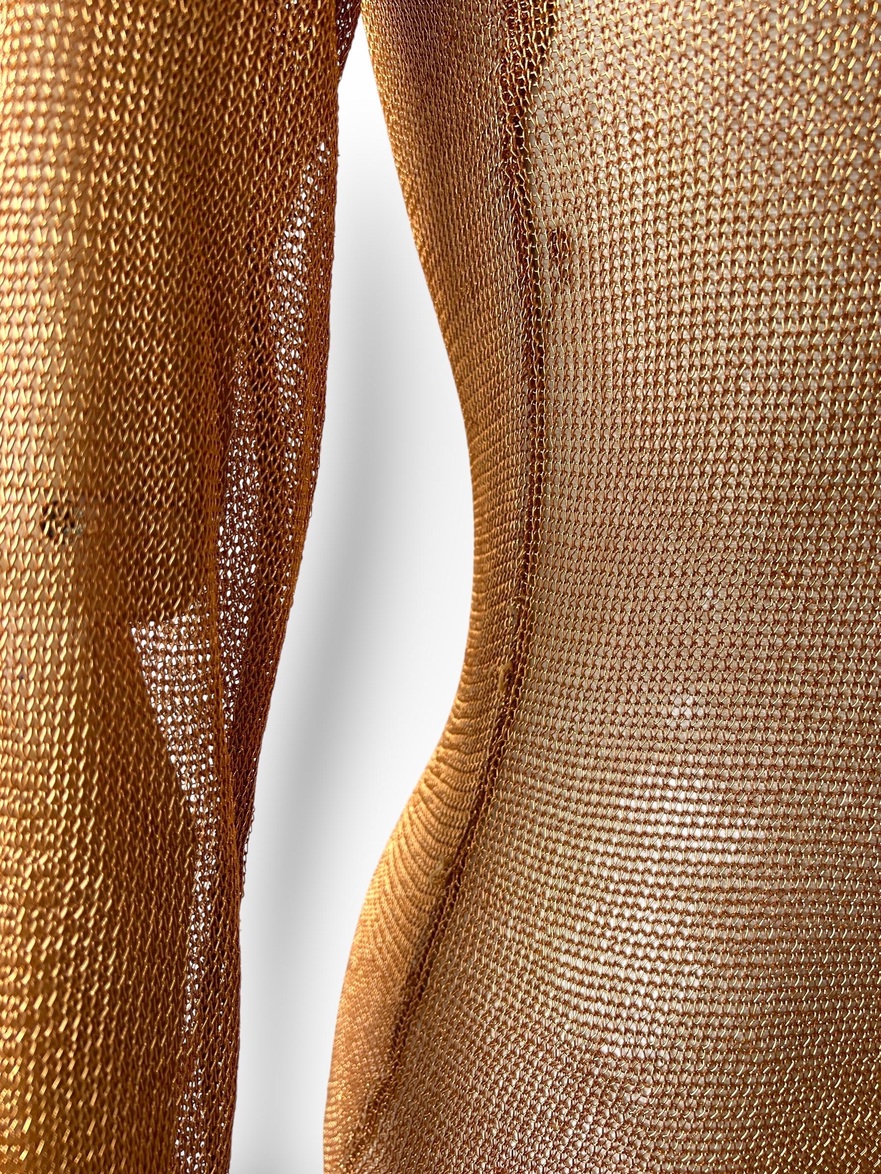 Robe longue en métal cuivré de Prada, début-milieu des années 1990 en vente 3
