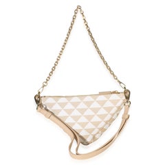 Prada Corda Talco Jacquard Triangolo Symbole Embroidered Canvas Triangle Bag