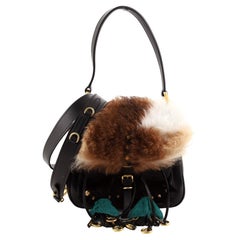 Prada Corsaire Convertible Shoulder Bag Fur and Leather Small