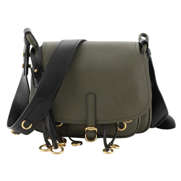 Prada Corsaire Messenger Bag Calfskin and Saffiano Leather