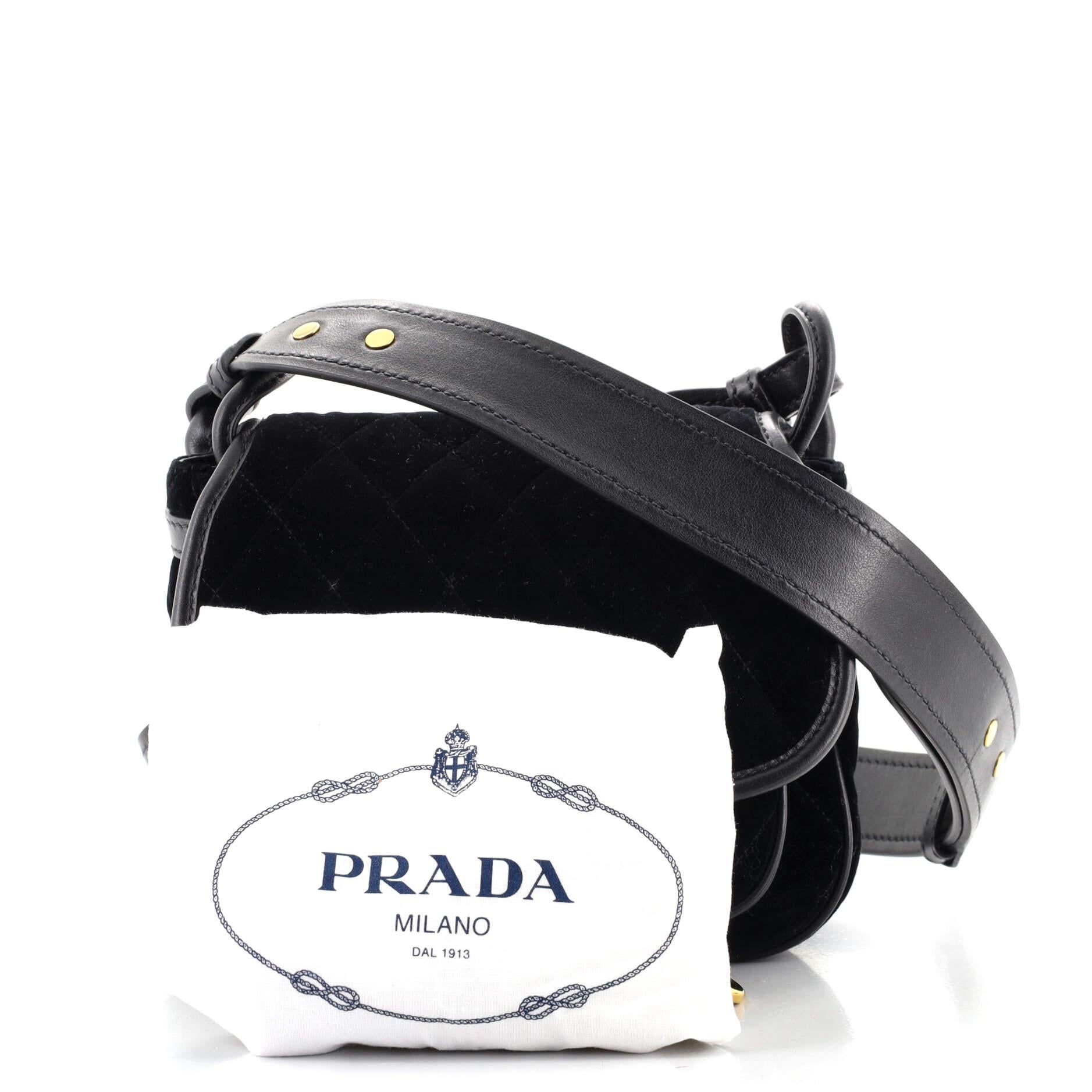 Prada pionnière velvet shoulder bag cheap