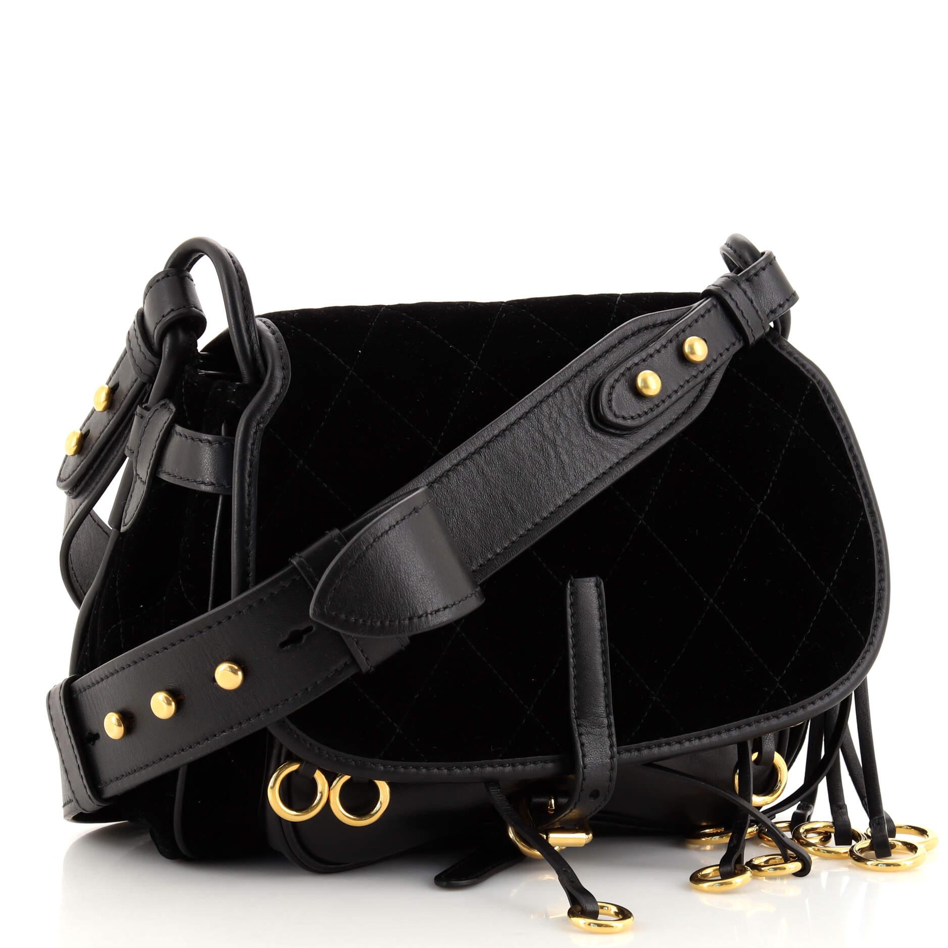 Prada Corsaire Shoulder Bag Quilted Velvet with Calfskin Small In Good Condition In NY, NY