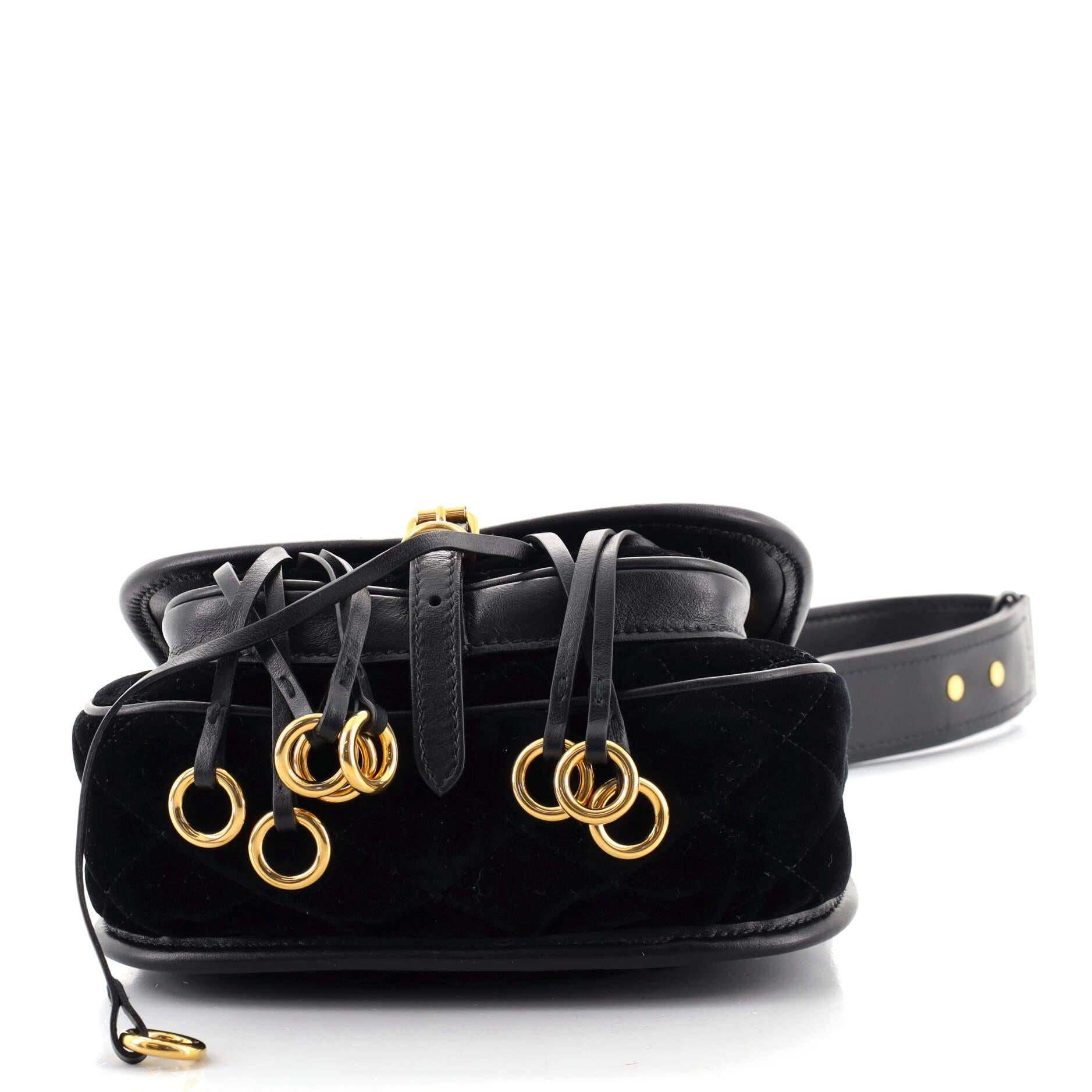  Sac à bandoulière Prada Corsaire en velours matelassé avec cuir de veau petit modèle Unisexe 