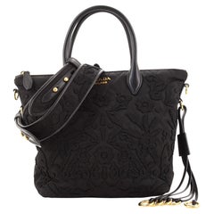 Prada Corsaire Zip Tote Embroidered Quilted Tessuto Small