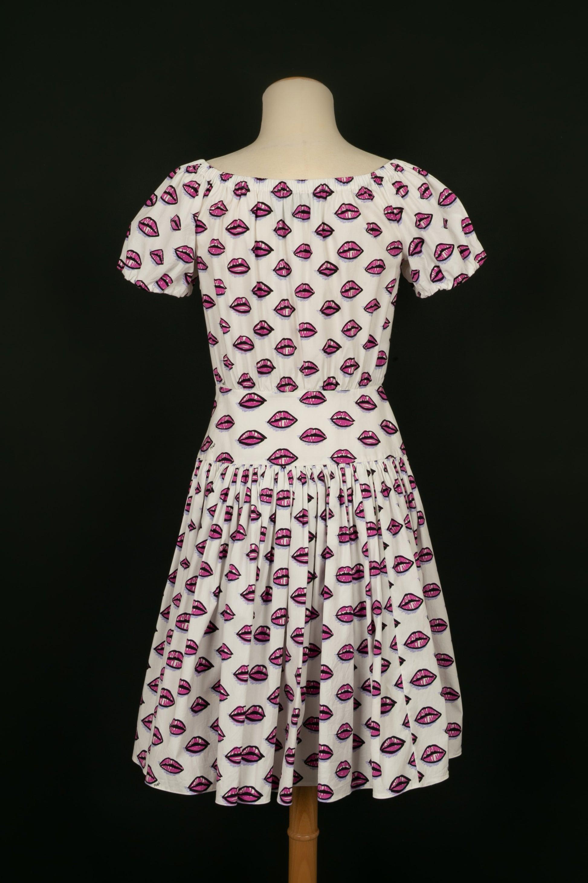 Prada Cotton-Blend Dress In Excellent Condition For Sale In SAINT-OUEN-SUR-SEINE, FR