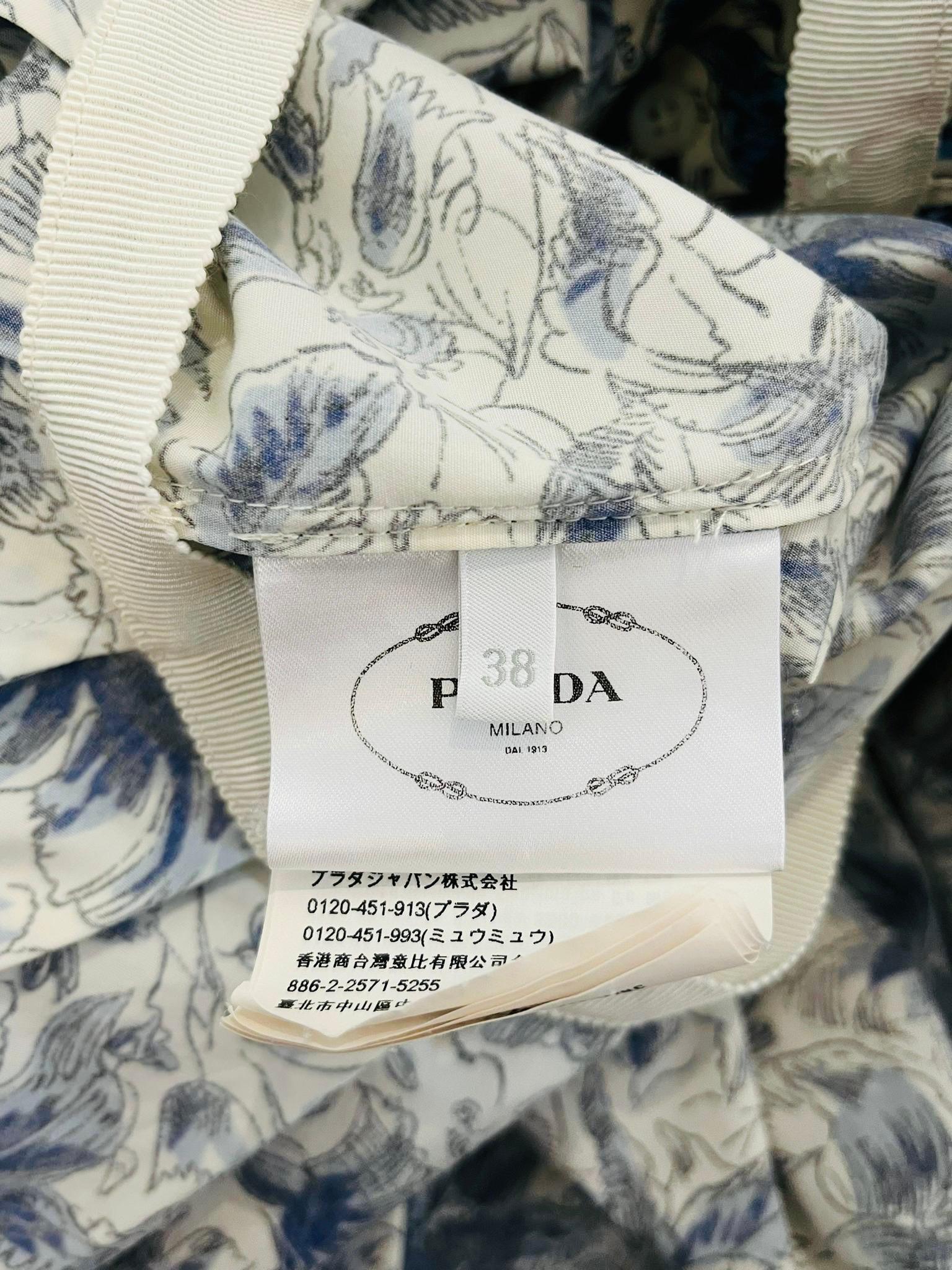 Prada Cotton Floral Print Shirt Dress 3
