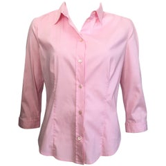 Prada Cotton Pink Button Up Blouse Size 10 / 48.