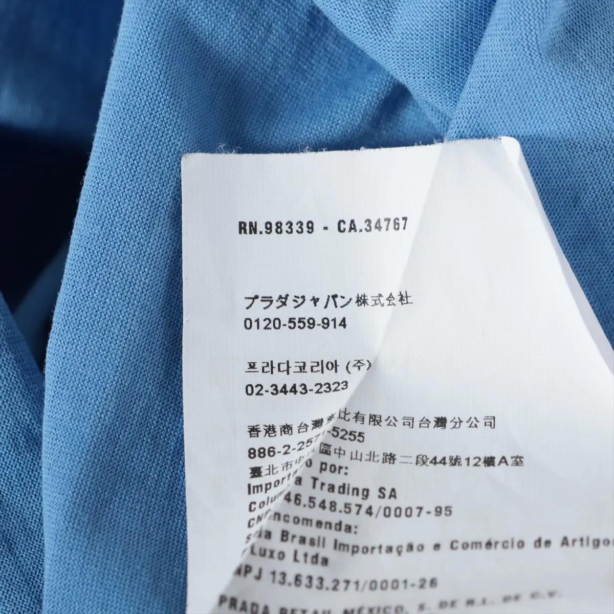 Polo en coton Prada, bleu en vente 3
