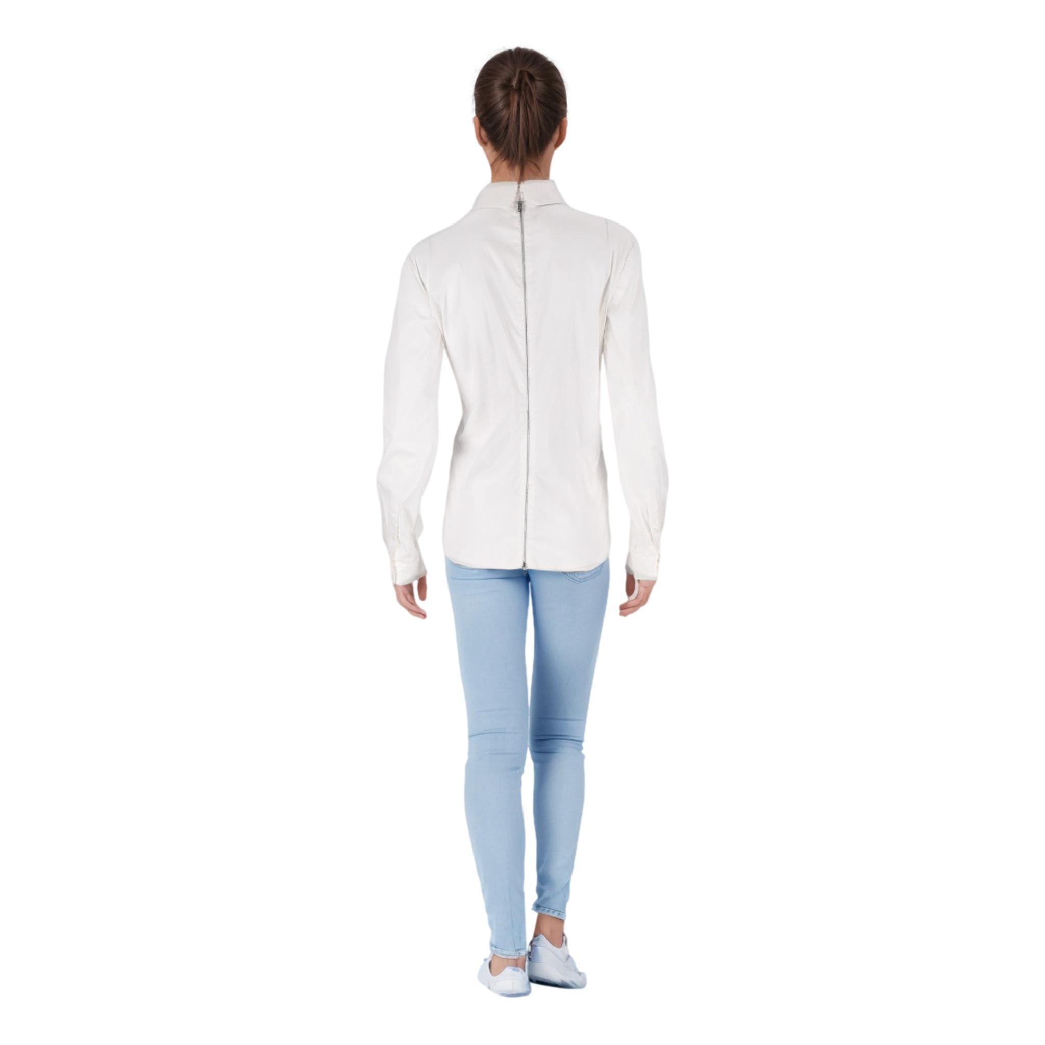 Prada Cotton Shirt With Zip-Up To Rear In Excellent Condition For Sale In London, GB