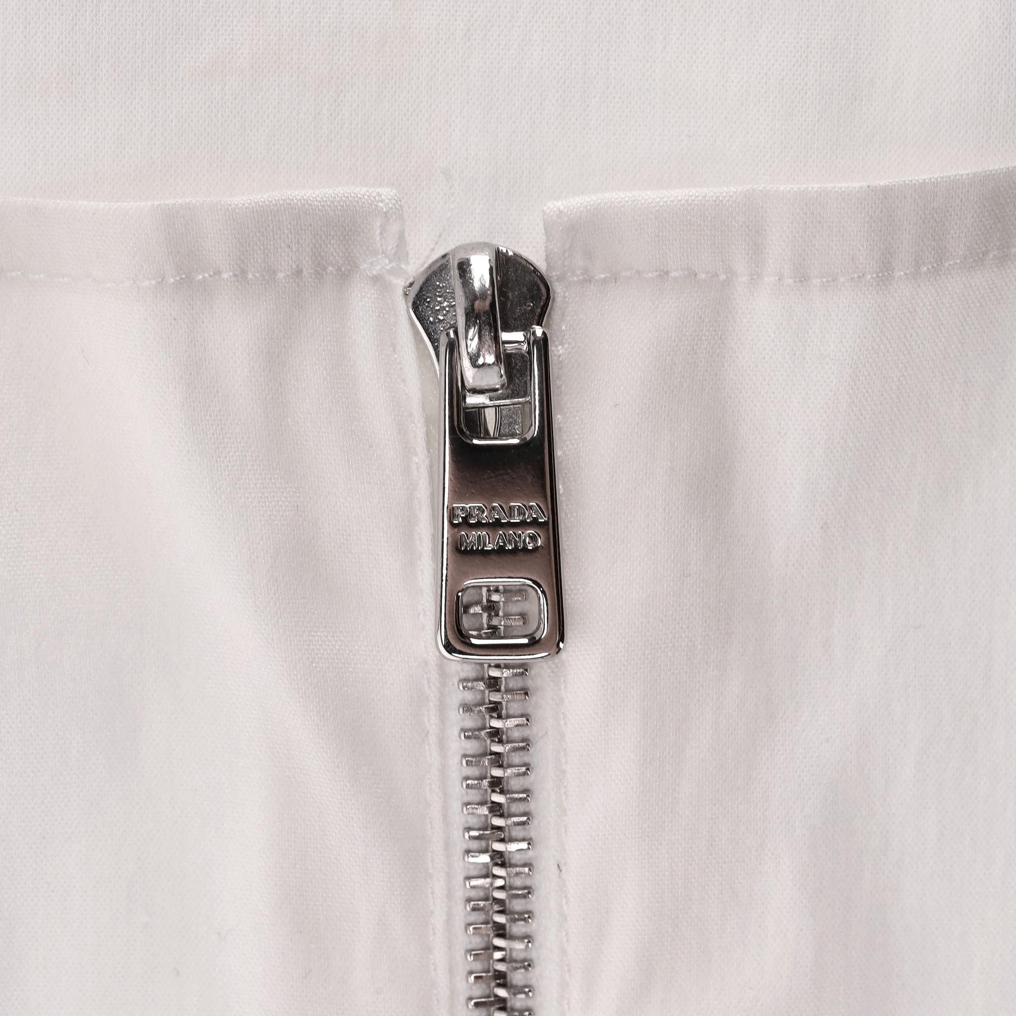 Women's Prada Cotton Shirt With Zip-Up To Rear For Sale