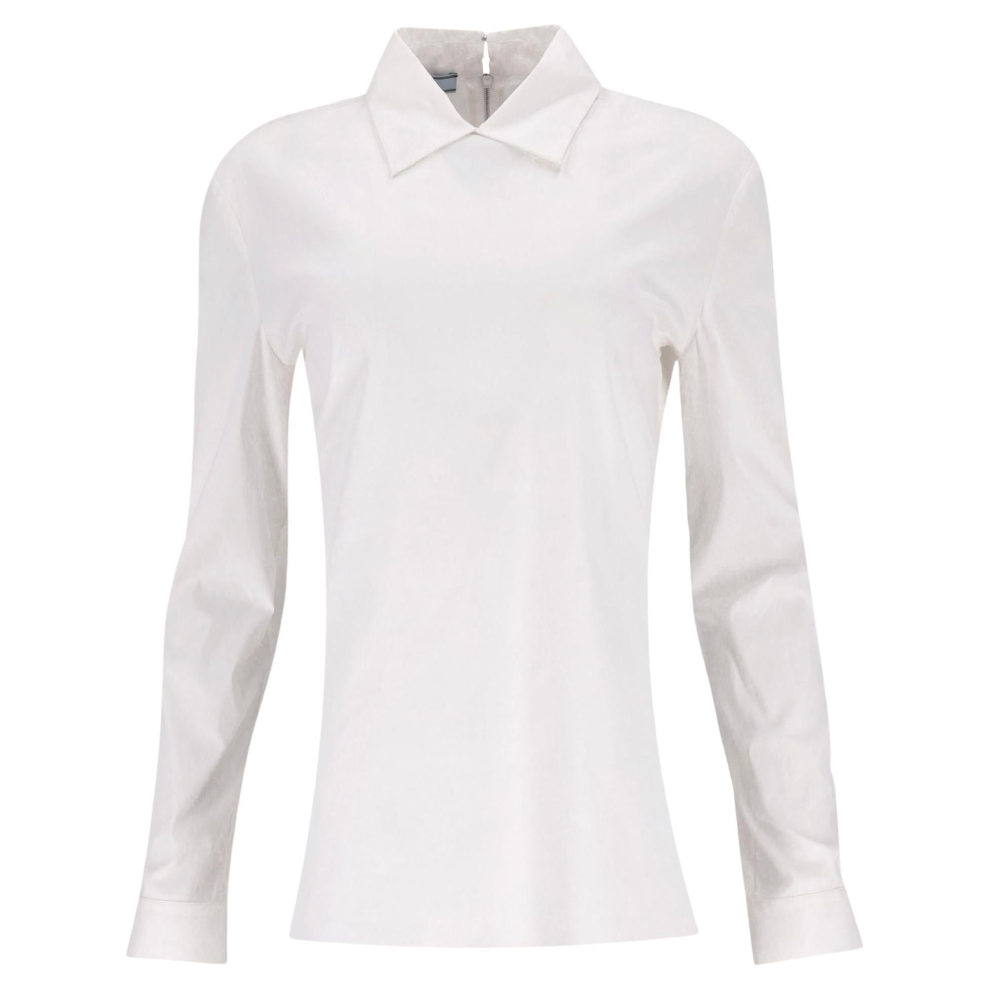 Prada Cotton Shirt With Zip-Up To Rear For Sale