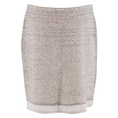 Prada Cream/Black Stretch Tweed Skirt - Size US 8