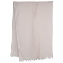 PRADA cream cashmere & silk 2020 SYMBOLE Jacquard Shawl Scarf
