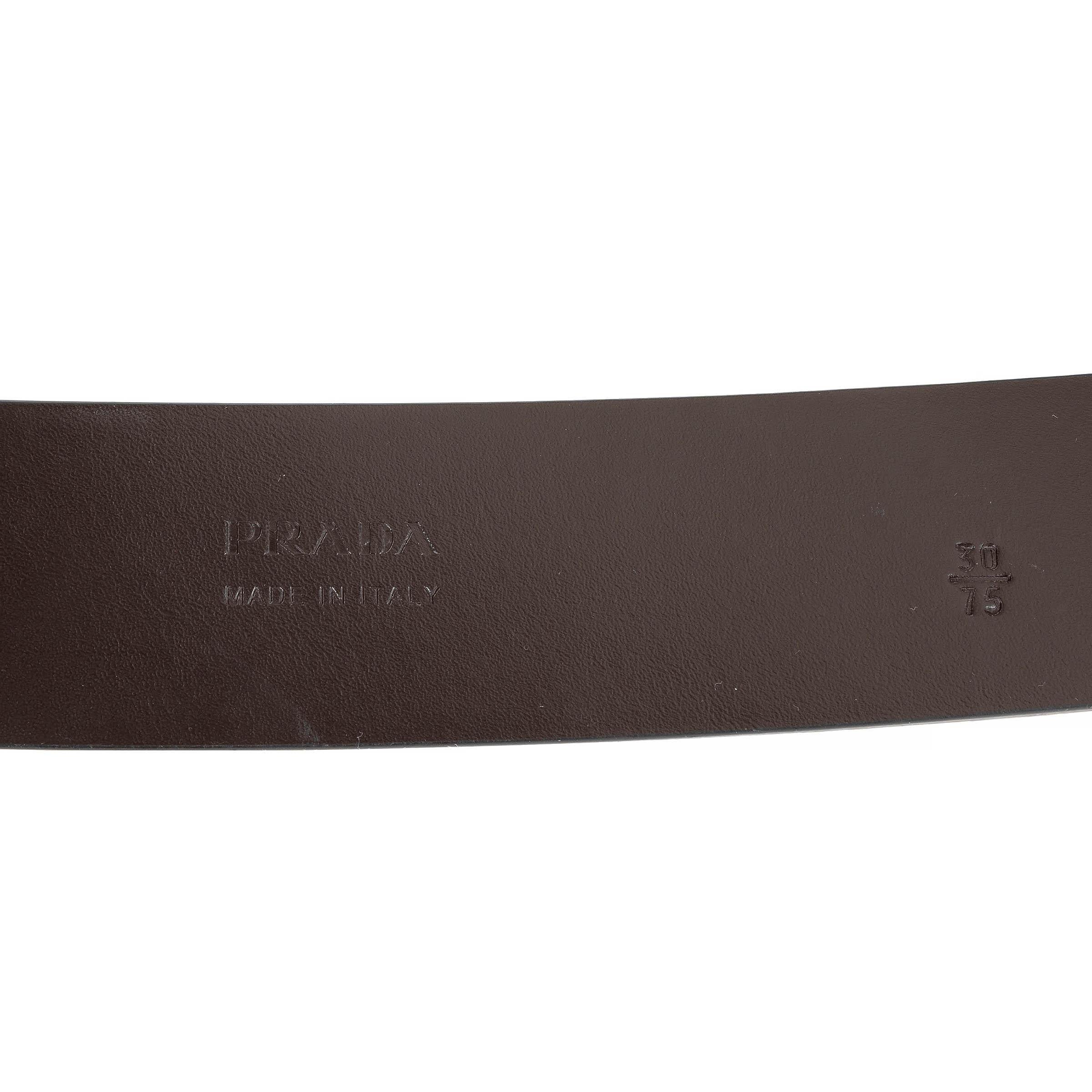 Cinturón PRADA cuero crema 2016 DOG HOOG 30 / 75 en venta 1