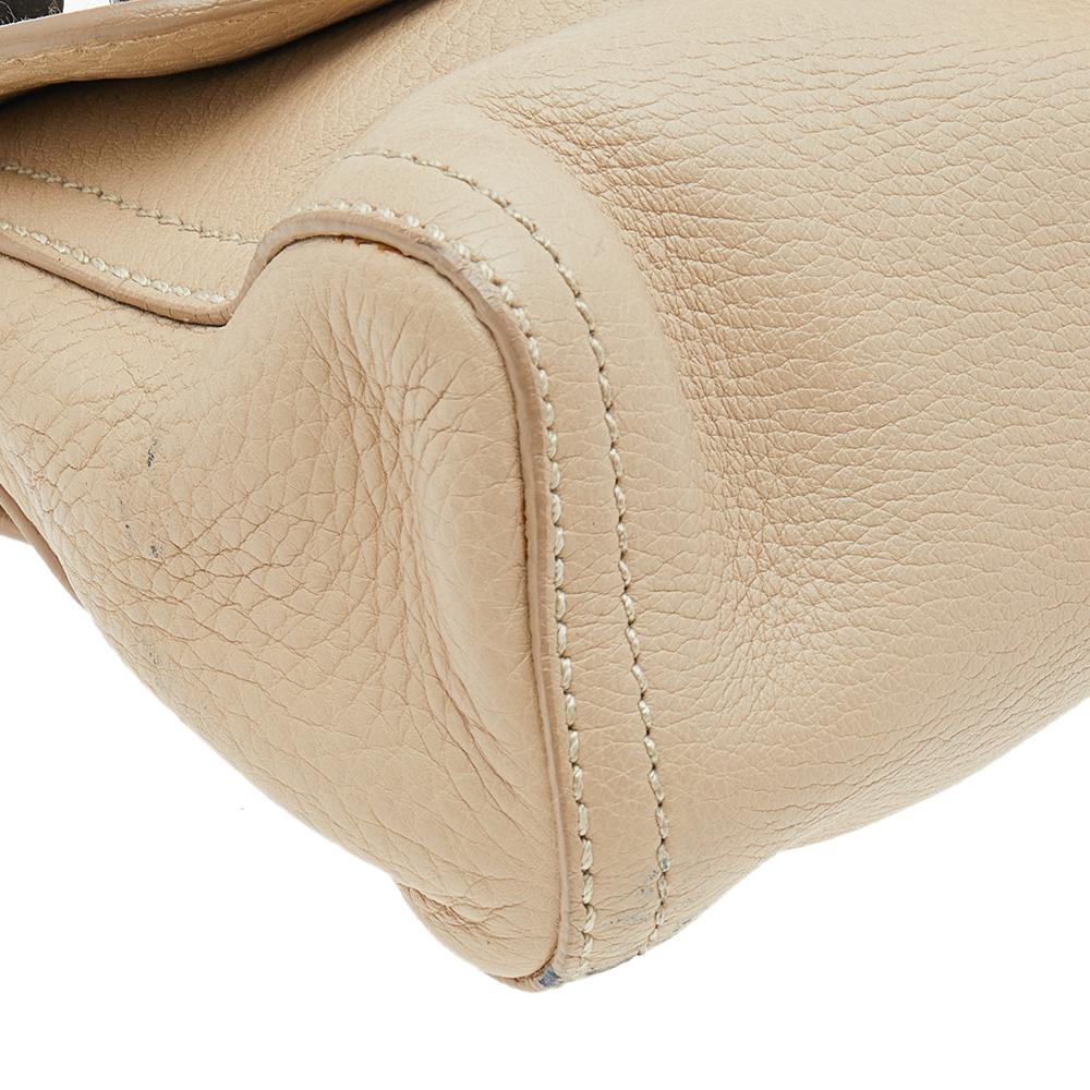 Women's Prada Cream Leather Beaded Flap Shoulder Bag