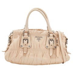 Prada Cream Leather Gaufre Satchel