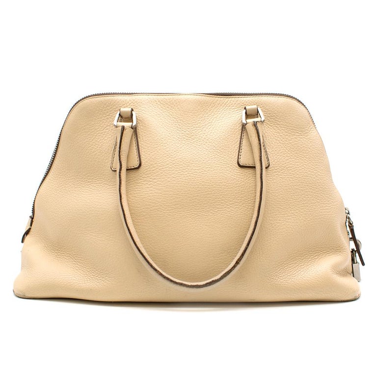 Prada Cream Leather Shoulder Bag For Sale at 1stDibs