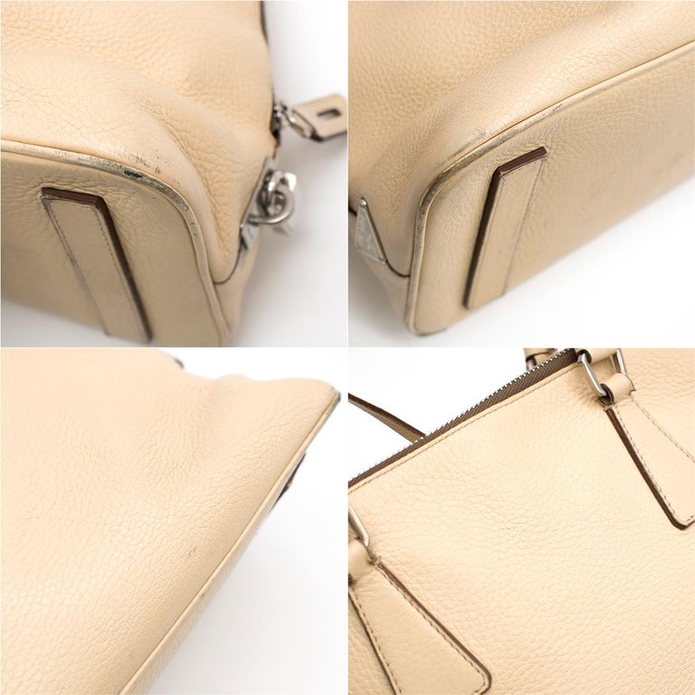 Prada Cream Leather Shoulder Bag For Sale at 1stDibs