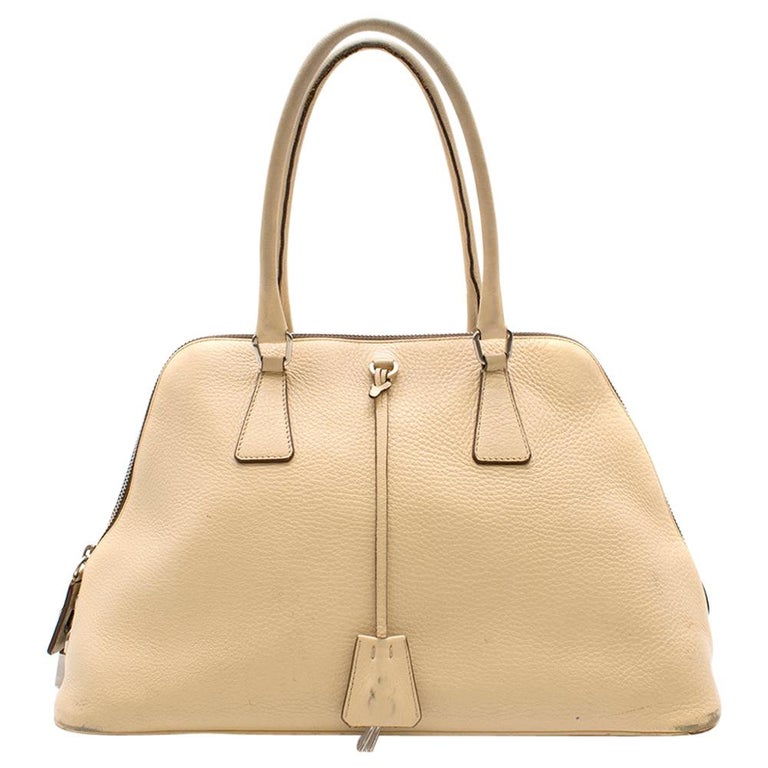 Prada Cream Leather Shoulder Bag For Sale at 1stDibs