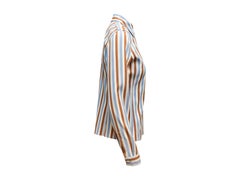 Prada Cream & Multicolor Striped Button-Up Shirt