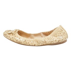 Prada Cream Patent Bow Ballet Flats Size 37.5