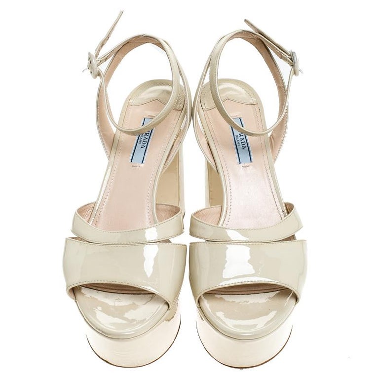 cream patent leather heels