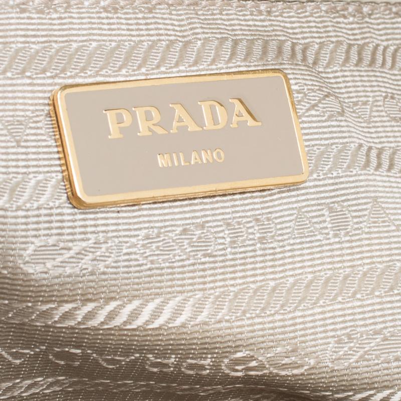 Prada Cream Patent Leather Tote 3