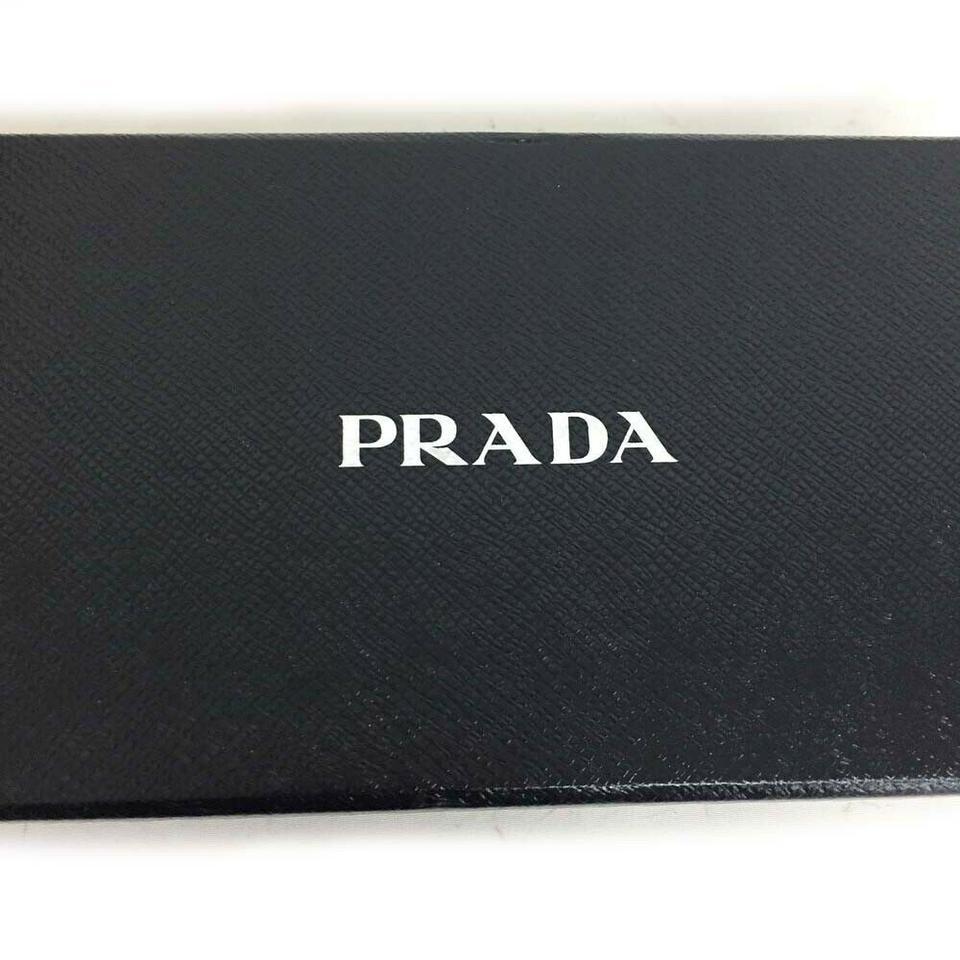 Women's Prada Cream Saffiano Bijou Jewel Leather Zip Around Long Zippy Wallet 860531